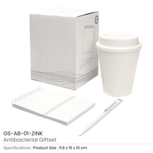 Antibacterial Gift Set with Cup, Notepad, and Pen - Image 3