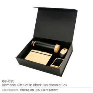 Bamboo Gift Sets in a Black Cardboard Gift Box GS-035 - Image 3