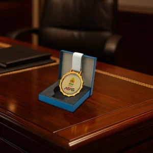 Glass Medals with Metal Frame and 3cm White Ribbon - Image 2